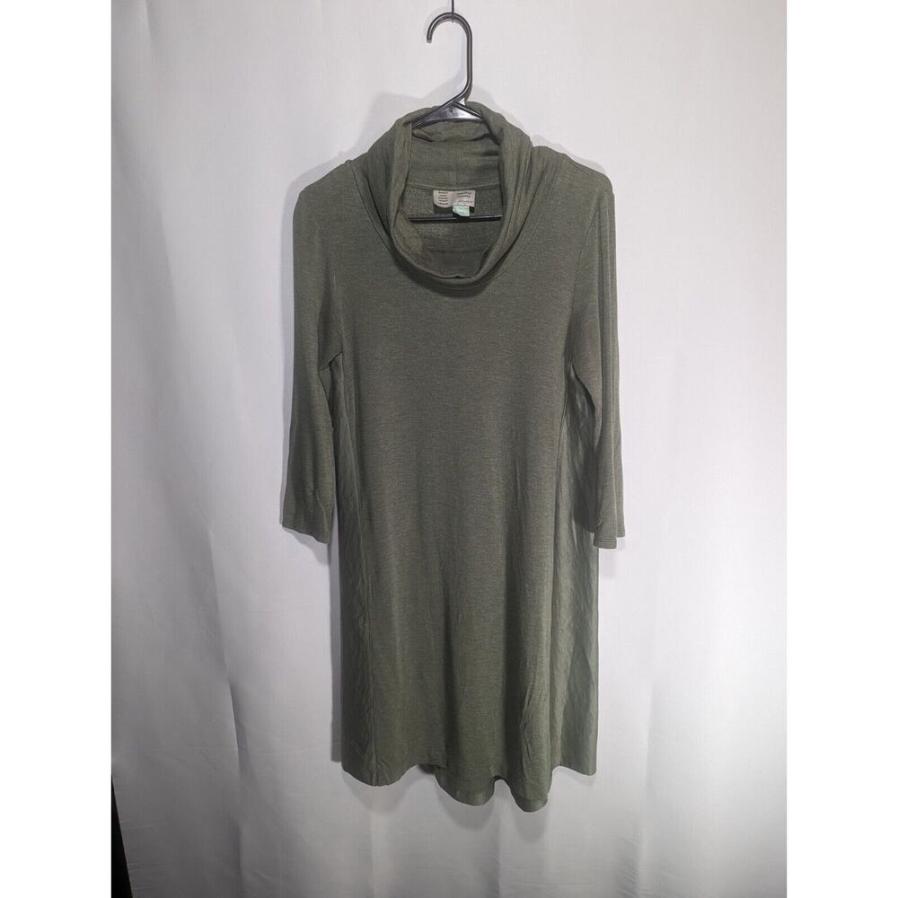 Saturday Sunday by Anthropologie Olive Green Cowl Neck Dress Size Small